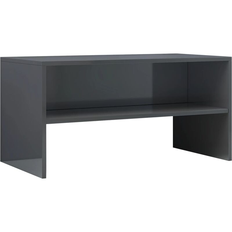 

vidaXL Mueble de TV Aglomerado Gris Brillante 80x40x40 cm - Gris