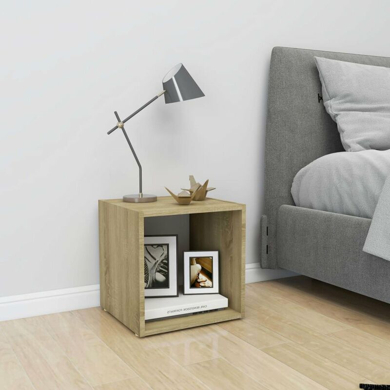 

Mueble para TV aglomerado blanco y roble Sonoma 37x35x37 cm