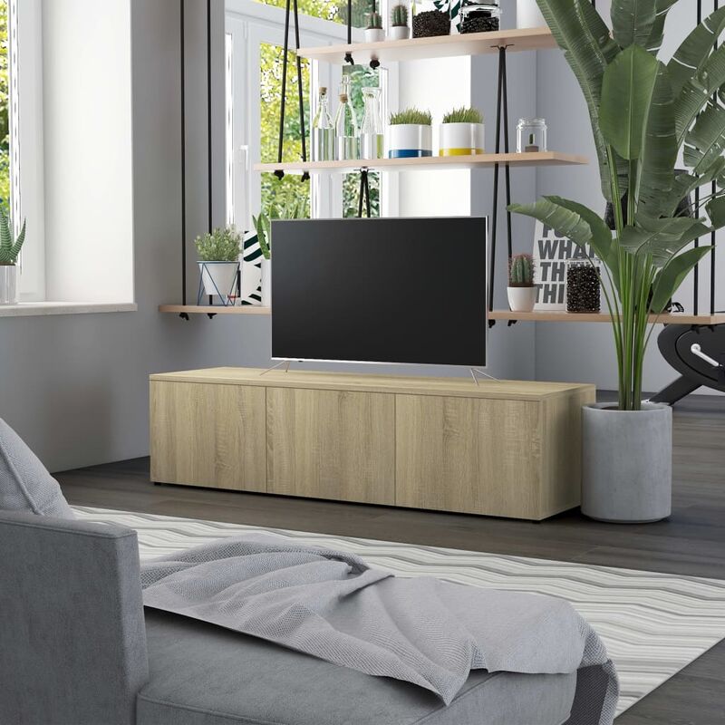 

Mueble para TV aglomerado color roble Sonoma 120x34x30 cm