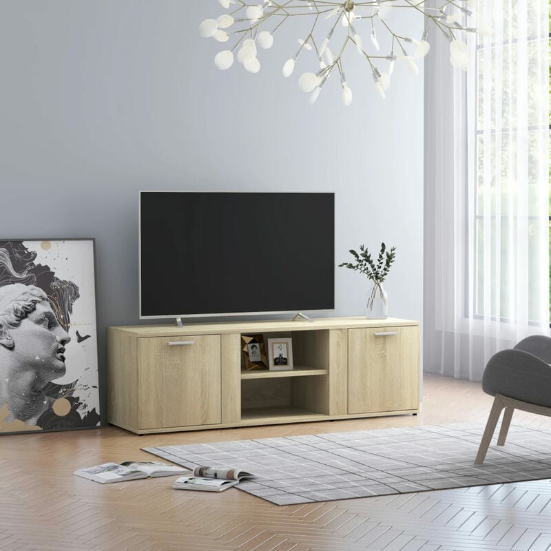 

Happyshopping - Mueble para TV aglomerado color roble Sonoma 120x34x37 cm