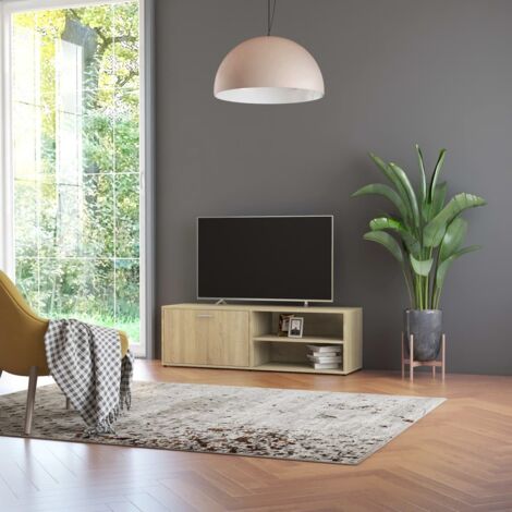 Mueble para TV aglomerado color roble Sonoma 120x34x37 cm