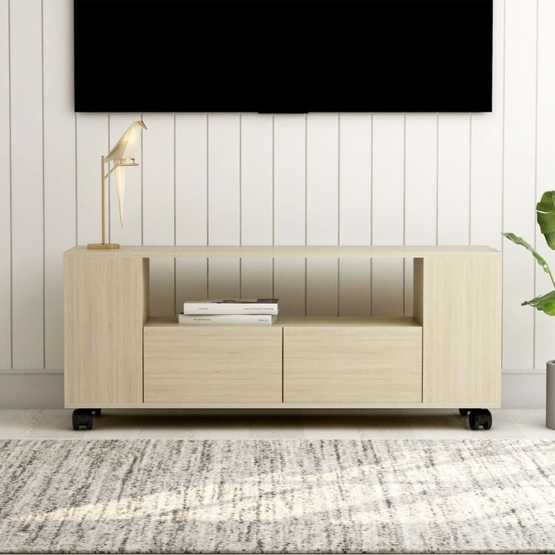 

Mueble para TV aglomerado color roble Sonoma 120x35x43 cm