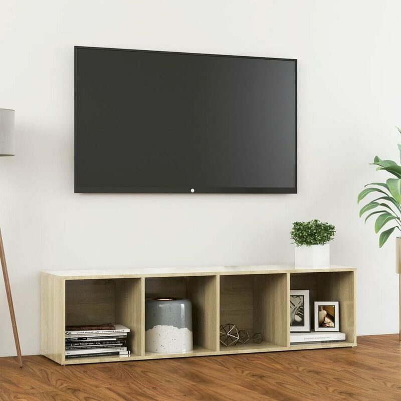 

Mueble para TV aglomerado color roble Sonoma 142,5x35x36,5 cm