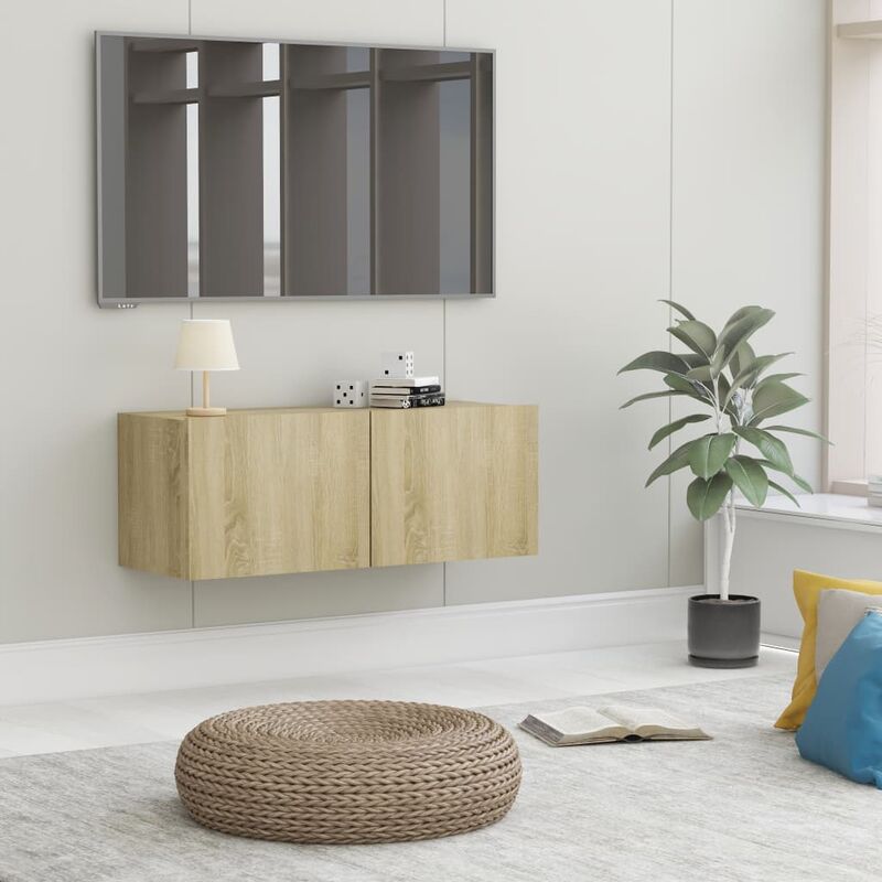 

Mueble para TV aglomerado color roble Sonoma 80x30x30 cm
