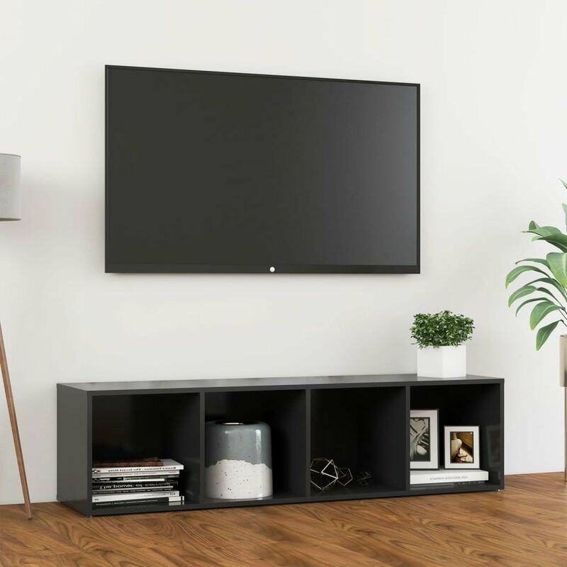 

Mueble para TV aglomerado gris 107x35x37 cm