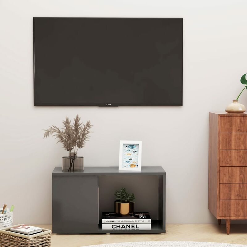 

Mueble para TV aglomerado gris 60x24x32 cm