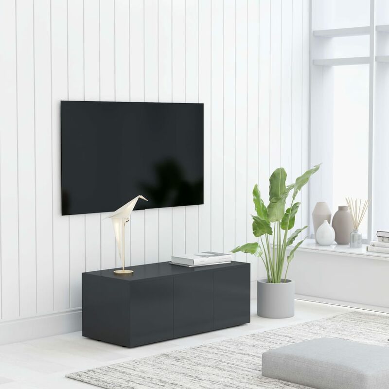 

Mueble para TV aglomerado gris 80x34x30 cm
