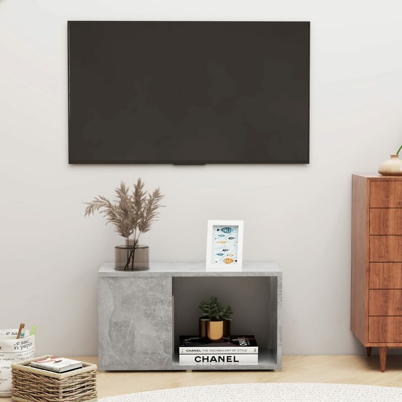 

Mueble para TV aglomerado gris hormigón 60x24x32 cm