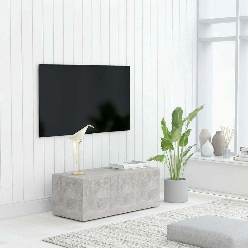 

Mueble para TV aglomerado gris hormigon 80x34x30 cm