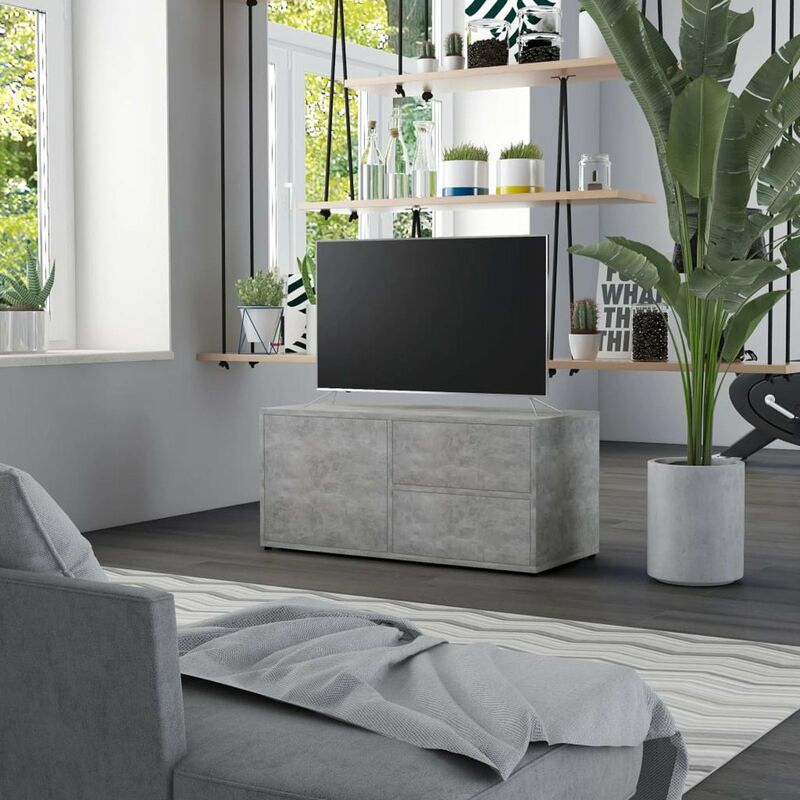 

Mueble para TV aglomerado gris hormigon 80x34x36 cm