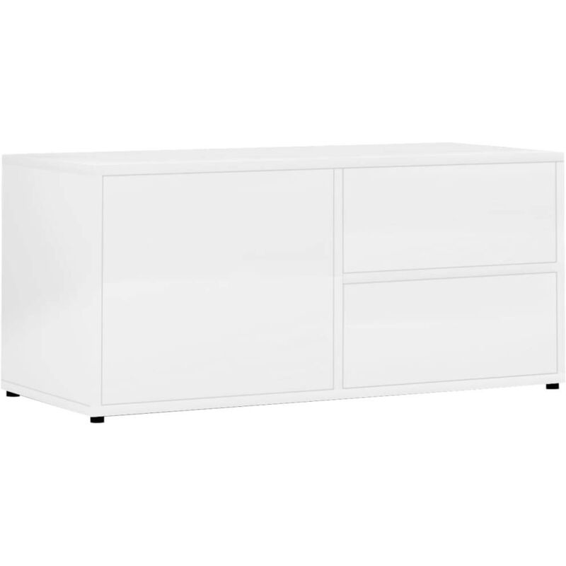 

vidaXL Mueble para TV de Aglomerado 80x34x36 cm Blanco Brillante - Blanco