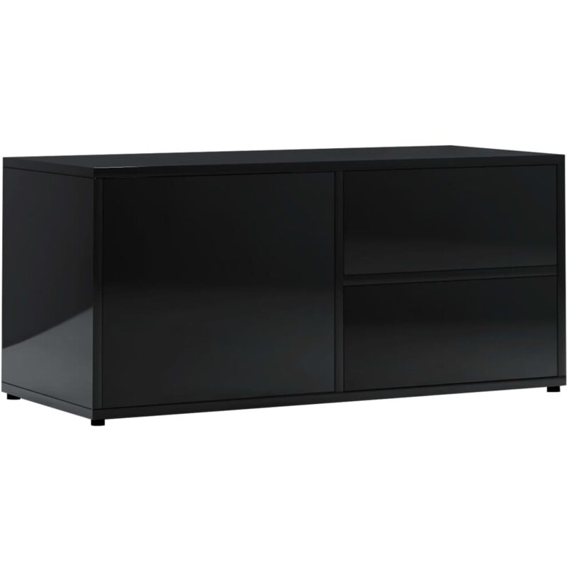 

Mueble para TV de Aglomerado 80x34x36 cm Negro Brillante - Negro - Vidaxl