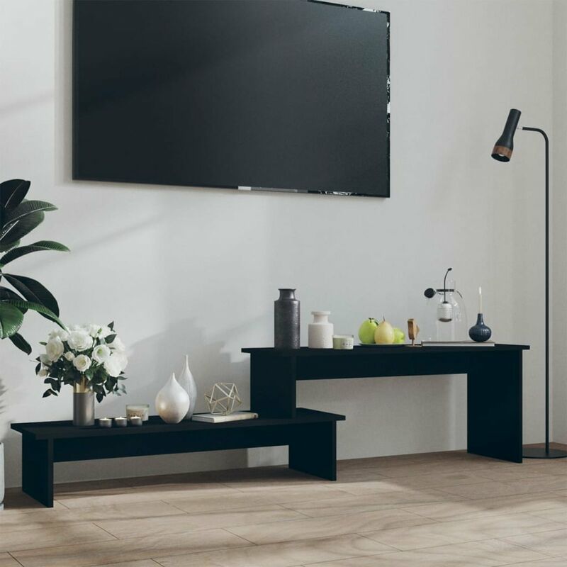 

Mueble para TV aglomerado negro 180x30x43 cm