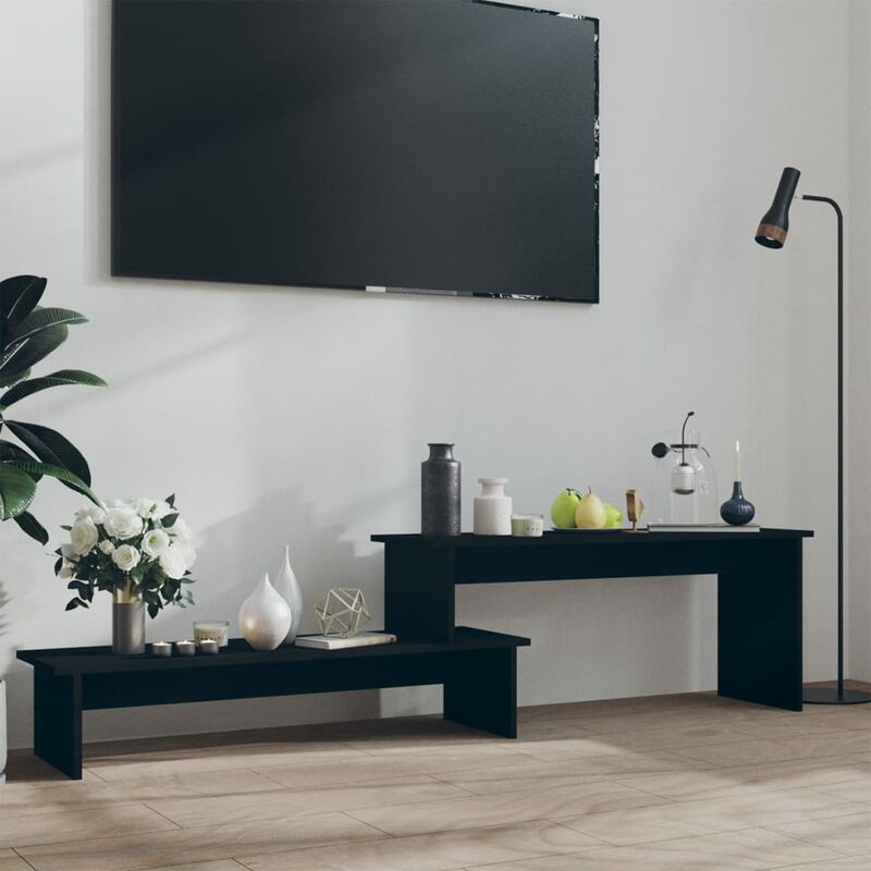 

Mueble para TV aglomerado negro 180x30x43 cm