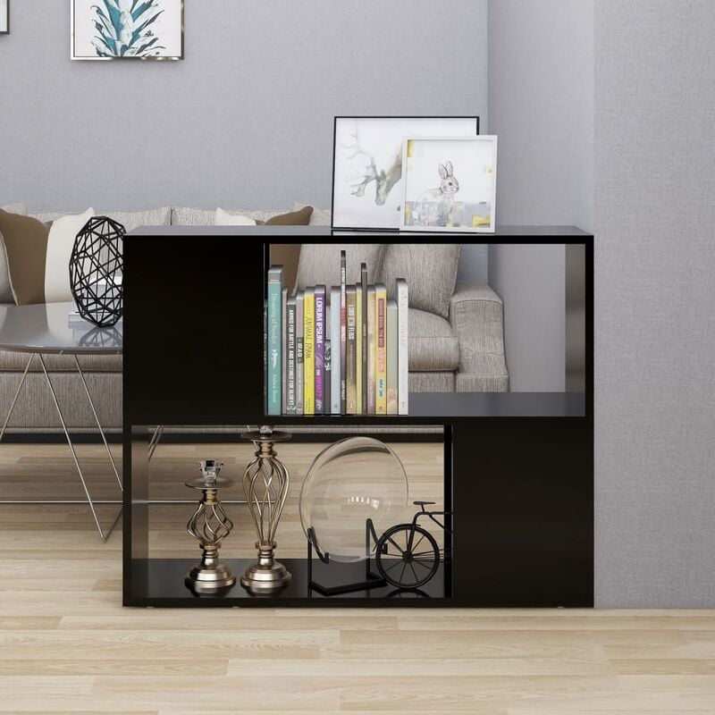 

Mueble para TV aglomerado negro 80x24x63 cm