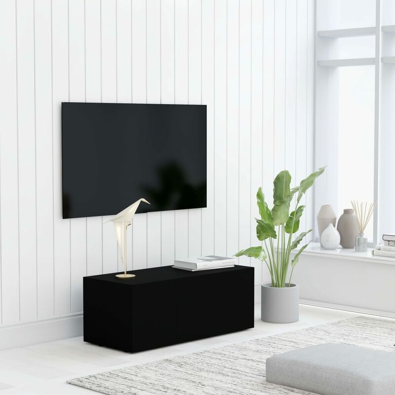 

Mueble para TV aglomerado negro 80x34x30 cm - Negro