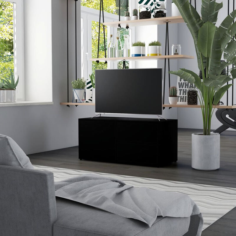 

Mueble para TV aglomerado negro 80x34x36 cm