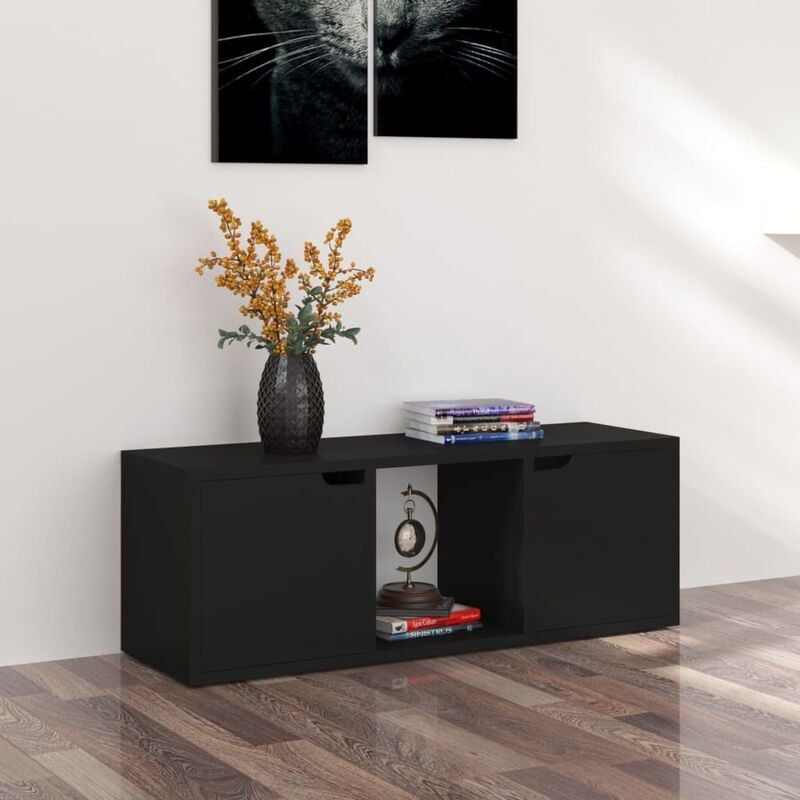 

Mueble para TV aglomerado negro 88,5x27x5x30,5 cm