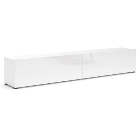 DMORA Mueble para TV Ame, un estante, Hecho en Italia, 38x225x39h cm Blanco Brillante