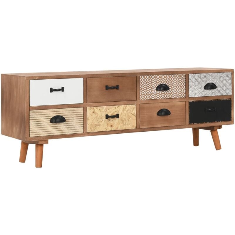 

BHD - Mueble para TV con 8 cajones madera maciza de pino 120x30x40 cm