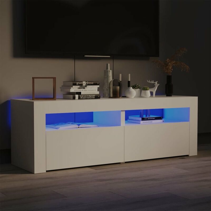 

Mueble para TV con luces LED blanco 120x35x40 cm