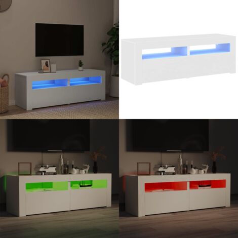 Mueble para TV con luces LED blanco 120x35x40 cm - Luz LED RGB - Soporte para TV