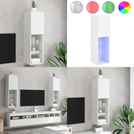 Mueble para TV con luces LED blanco 30,5x30x102 cm - Luz LED - TV con luces