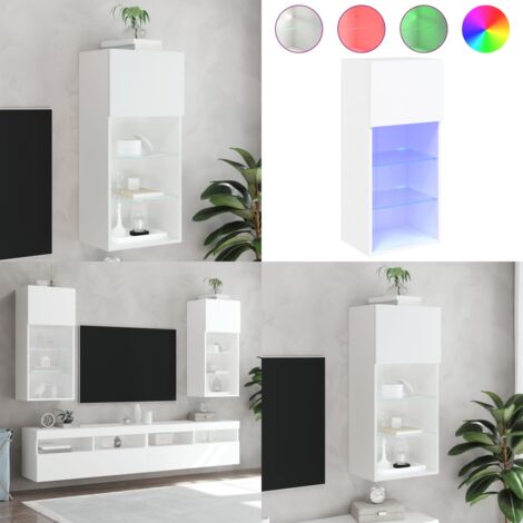 Mueble para TV con luces LED blanco 40,5x30x90 cm - Luz LED - TV con luces