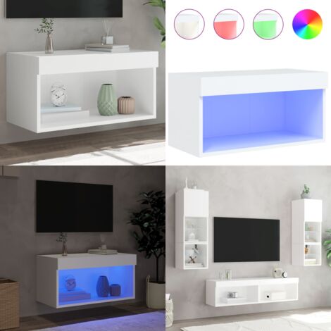 Mueble para TV con luces LED blanco 60x30x30 cm - Luz LED - TV con luces