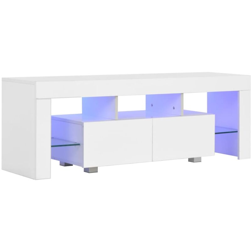 

Mueble para TV con Luces LED 130x35x45 cm Blanco Brillante - Blanco - Vidaxl