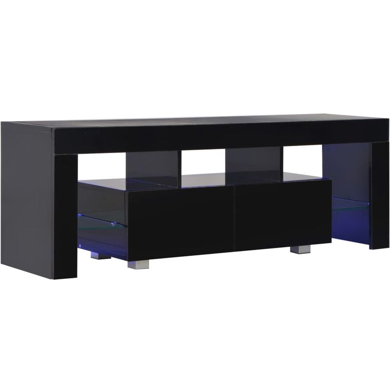 

Mueble para TV con Luces LED 130x35x45 cm Negro Brillante - Negro - Vidaxl