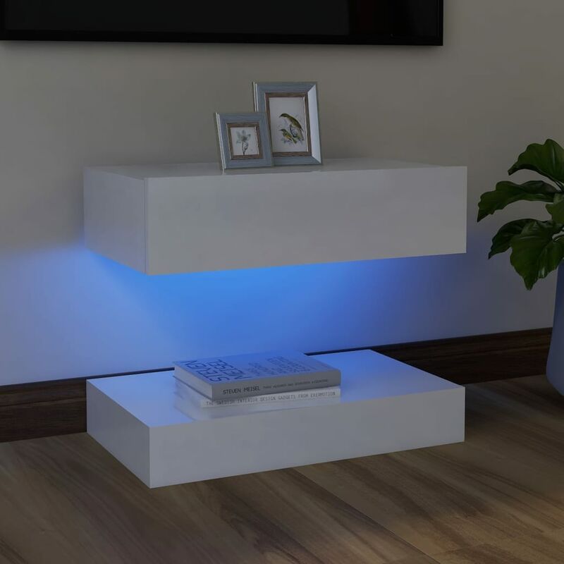 

BHD - Mueble para TV con luces LED blanco brillante 60x35 cm