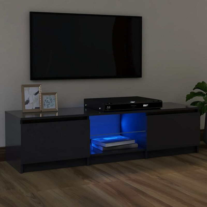 

Mueble para TV con luces LED gris 120x30x35,5 cm