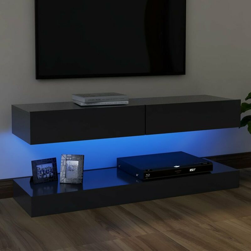 

Mueble para TV con luces LED gris 120x35 cm