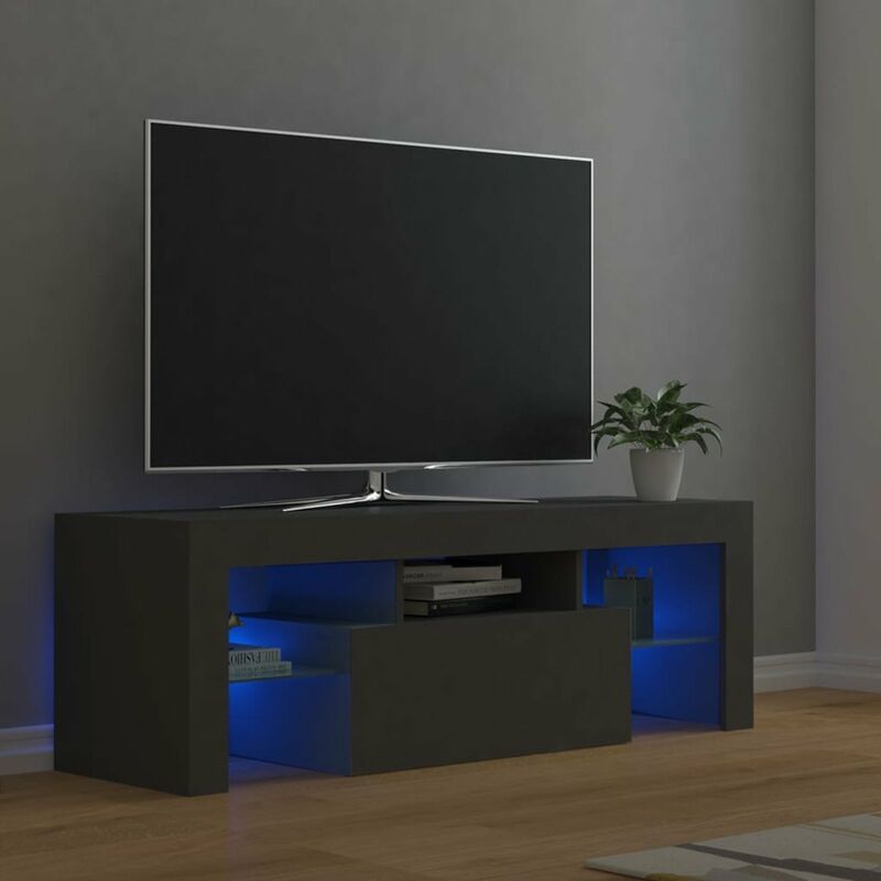 

Mueble para TV con luces LED gris 120x35x40 cm