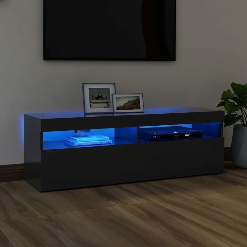 

Mueble para TV con luces LED gris 120x35x40 cm