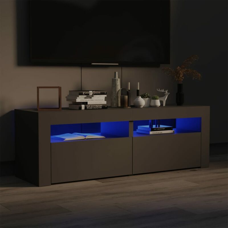

Mueble para TV con luces LED gris 120x35x40 cm