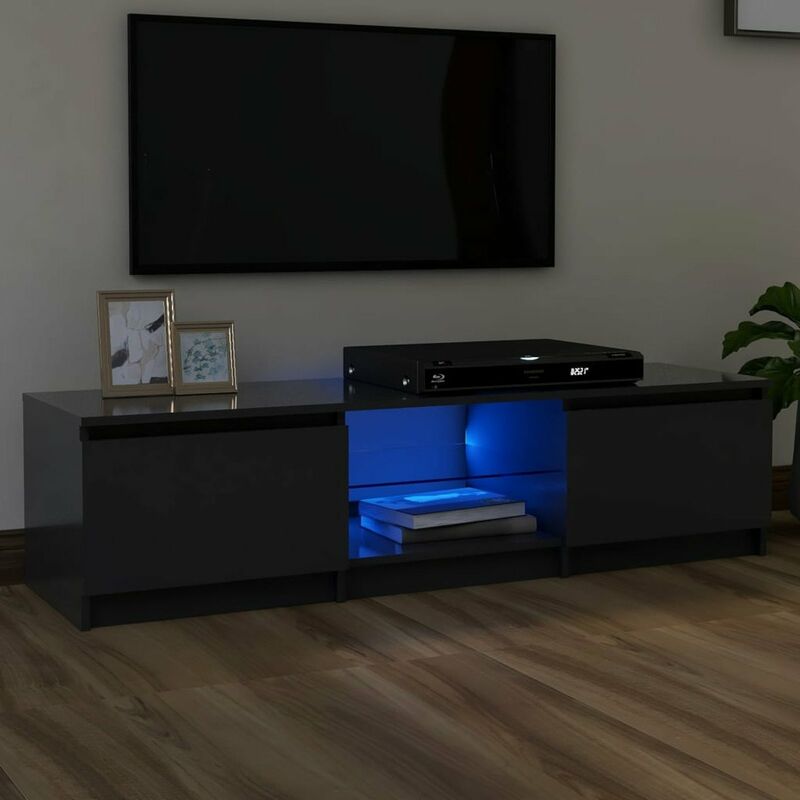 

Mueble para TV con luces LED gris 140x40x35,5 cm