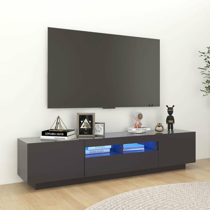 

Mueble para TV con luces LED gris 180x35x40 cm