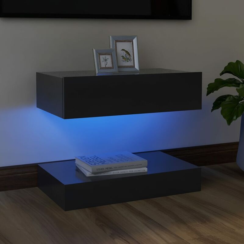 

Mueble para TV con luces LED gris 60x35 cm