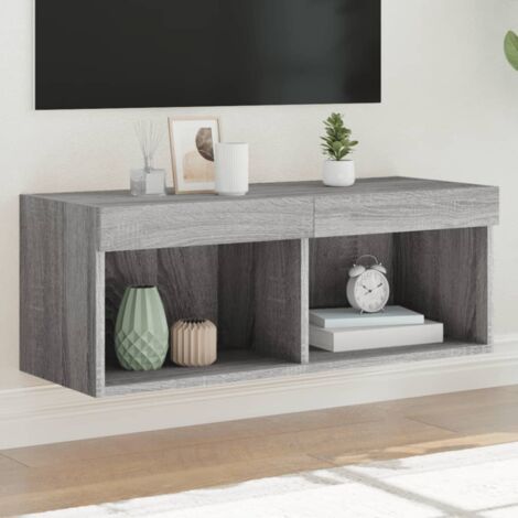 Mueble para TV con luces LED gris  80x30x30 cm