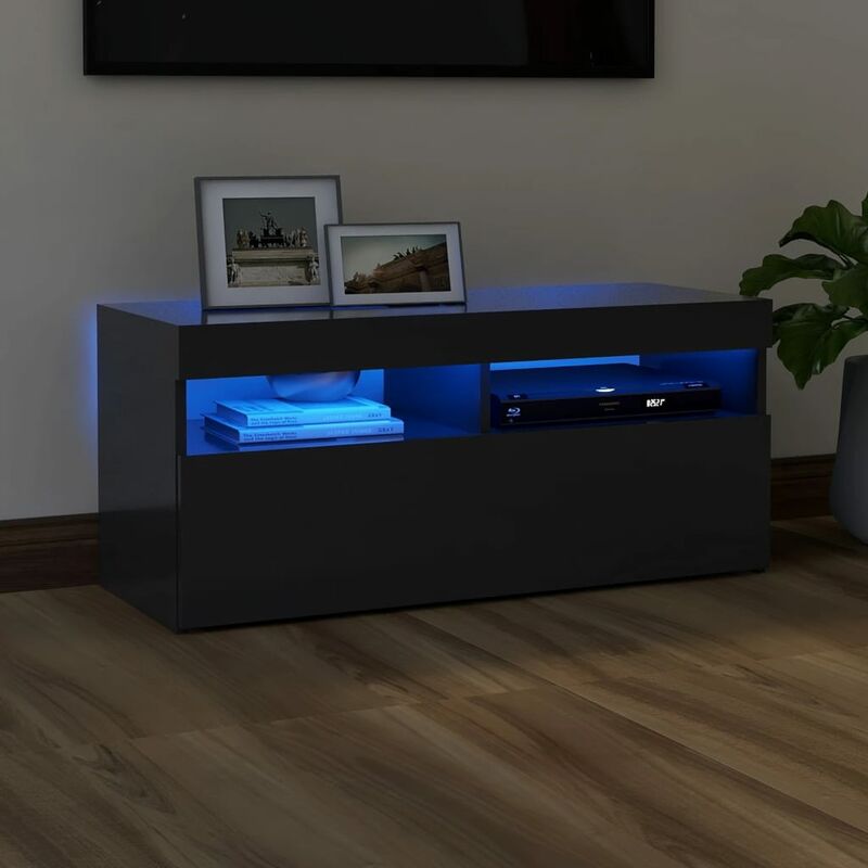 

Mueble para TV con luces LED gris 90x35x40 cm