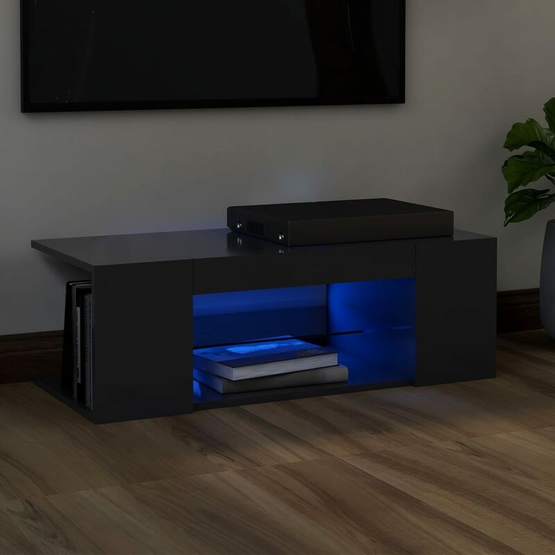 

Mueble para TV con luces LED gris 90x39x30 cm