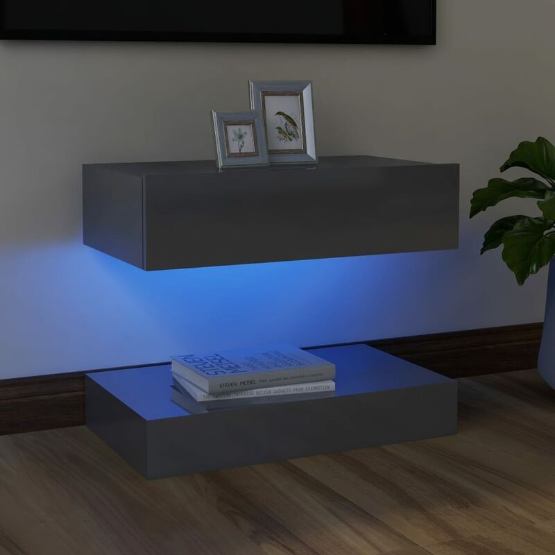 

BHD - Mueble para TV con luces LED gris brillante 60x35 cm