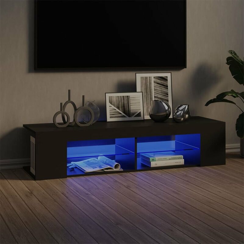 

Mueble para TV con luces LED gris claro 135x39x30 cm