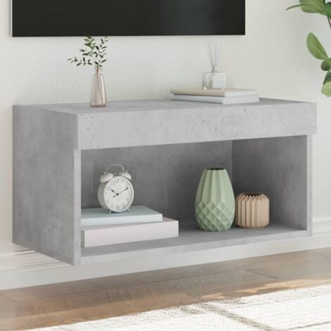 Mueble para TV con luces LED gris hormigón 60x30x30 cm vidaXL