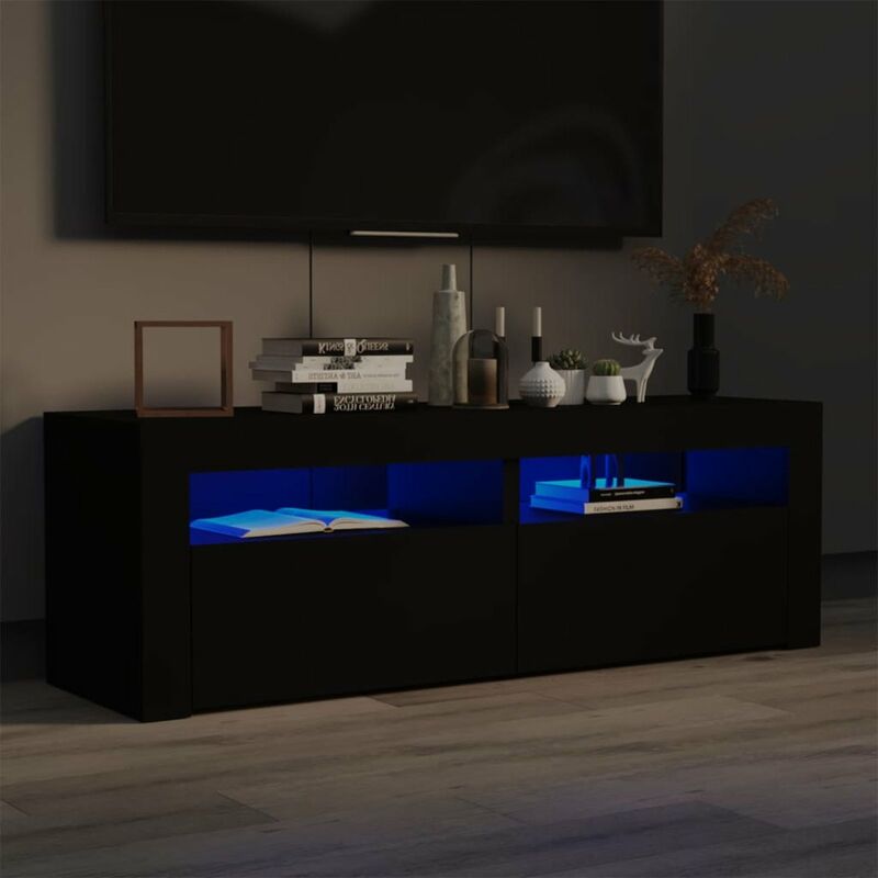 

Mueble para TV con luces LED negro 120x35x40 cm