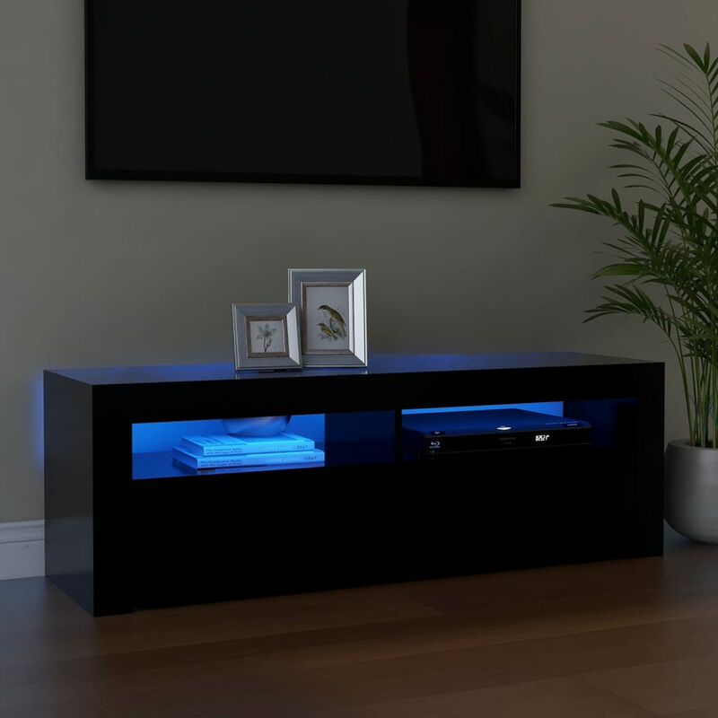 

Mueble para TV con luces LED negro 120x35x40 cm