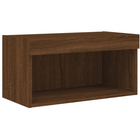 Mueble para TV con luces LED roble marrón 60x30x30 cm vidaXL