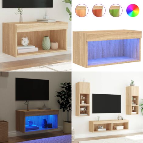 Mueble para TV con luces LED roble Sonoma 60x30x30 cm - Luz LED RGB - Madera de ingeniería